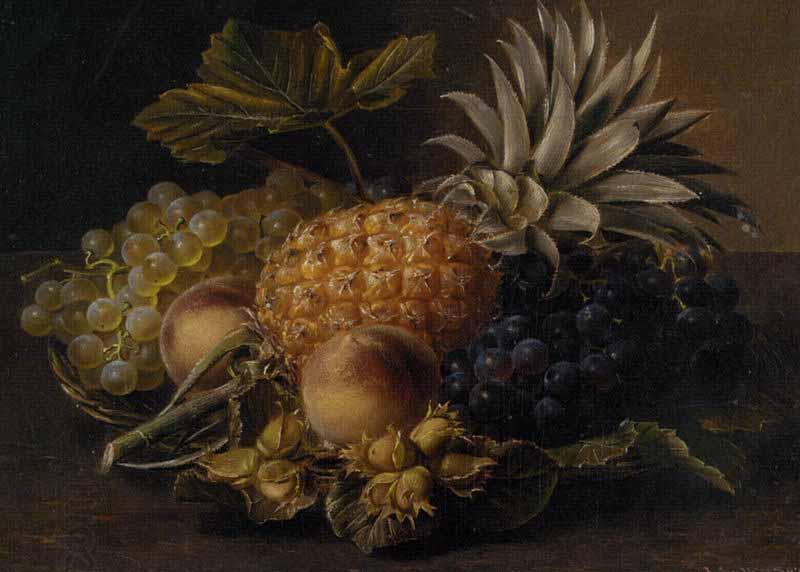 unknow artist Fruits and hazelnuts in a basket China oil painting art